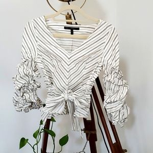 Ruffle sleeves blouse